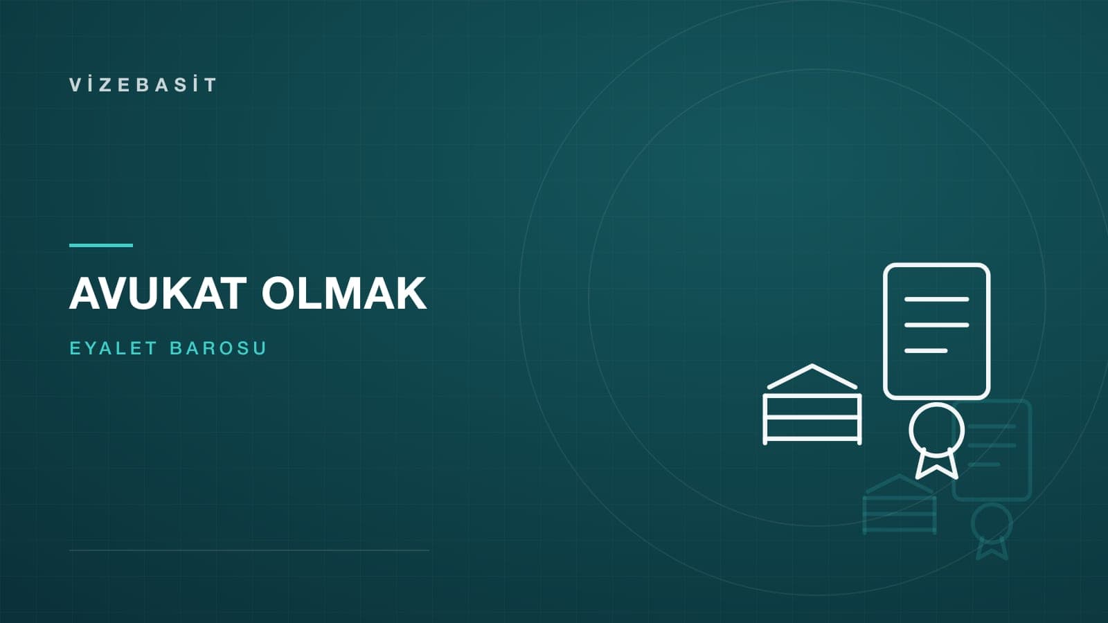 ABD’de avukat olmak için baro sınavı kitapları ve mühürlü lisans belgesi motifli kapak görseli