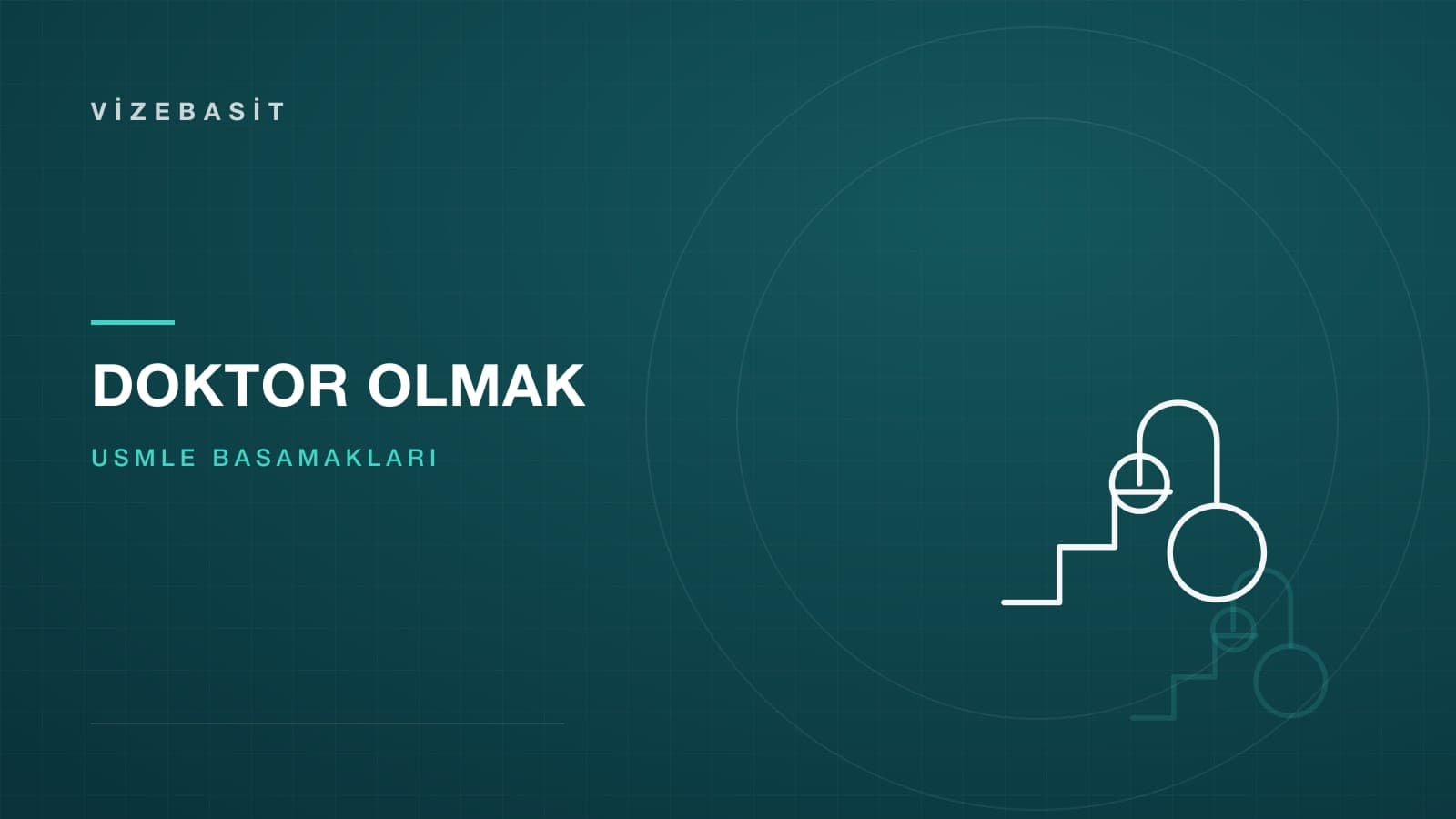 ABD’de doktor olmak için stetoskop halkası ve üç basamaklı merdiven motifli koyu teal kapak görseli