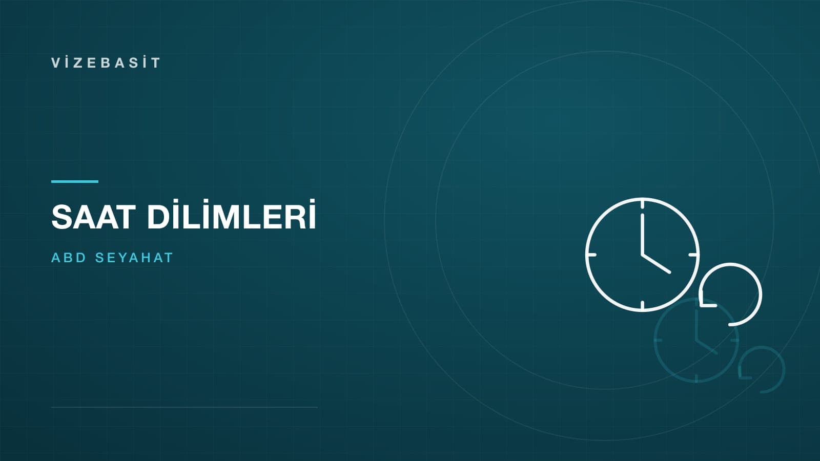 ABD saat dilimleri ve yaz saati için saat kadranı motifli koyu mavi-teal kapak görseli