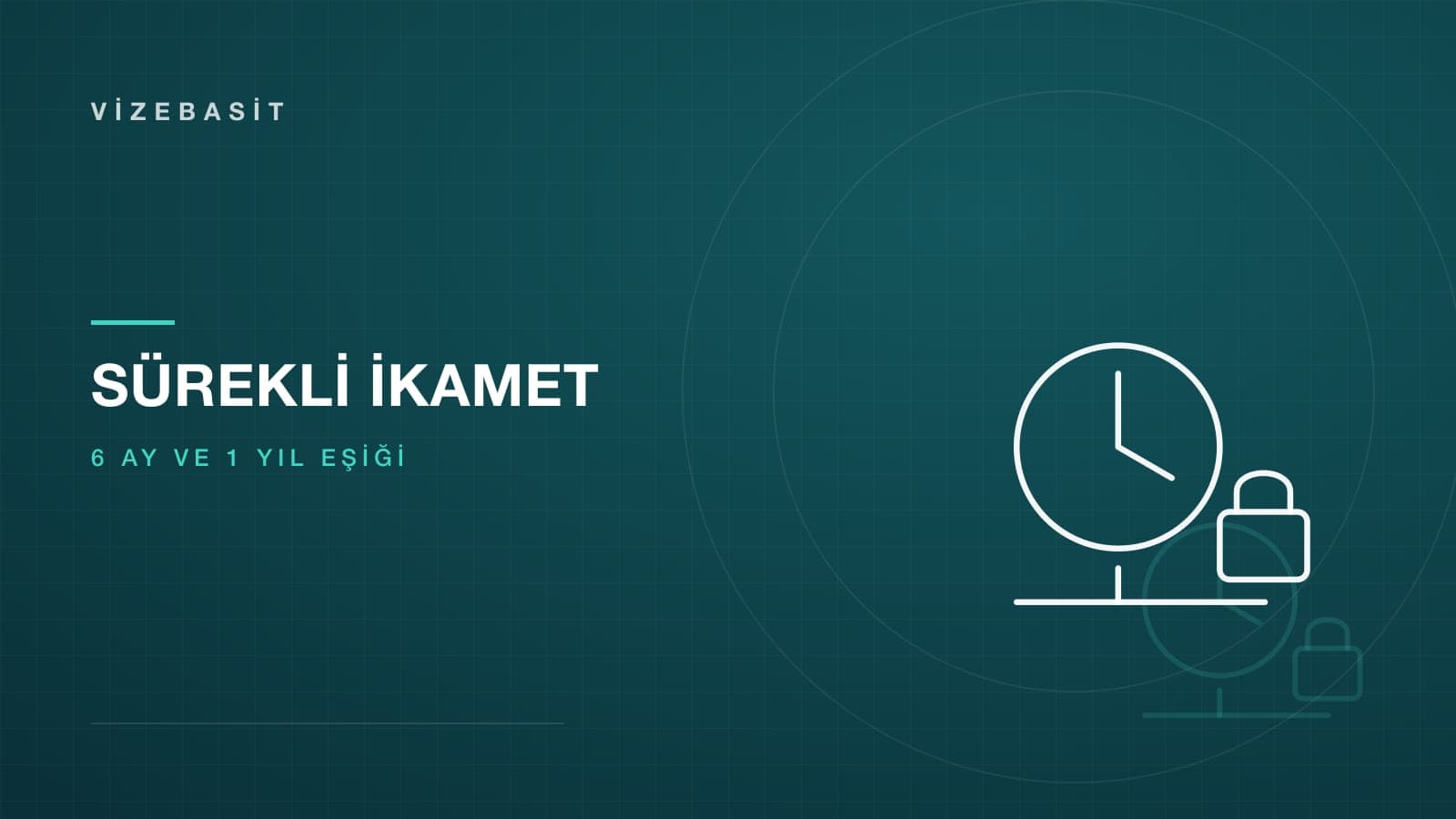 Vatandaşlık için sürekli ikamet kuralı ve süre eşikleri için saat ve kilit motifli kapak görseli