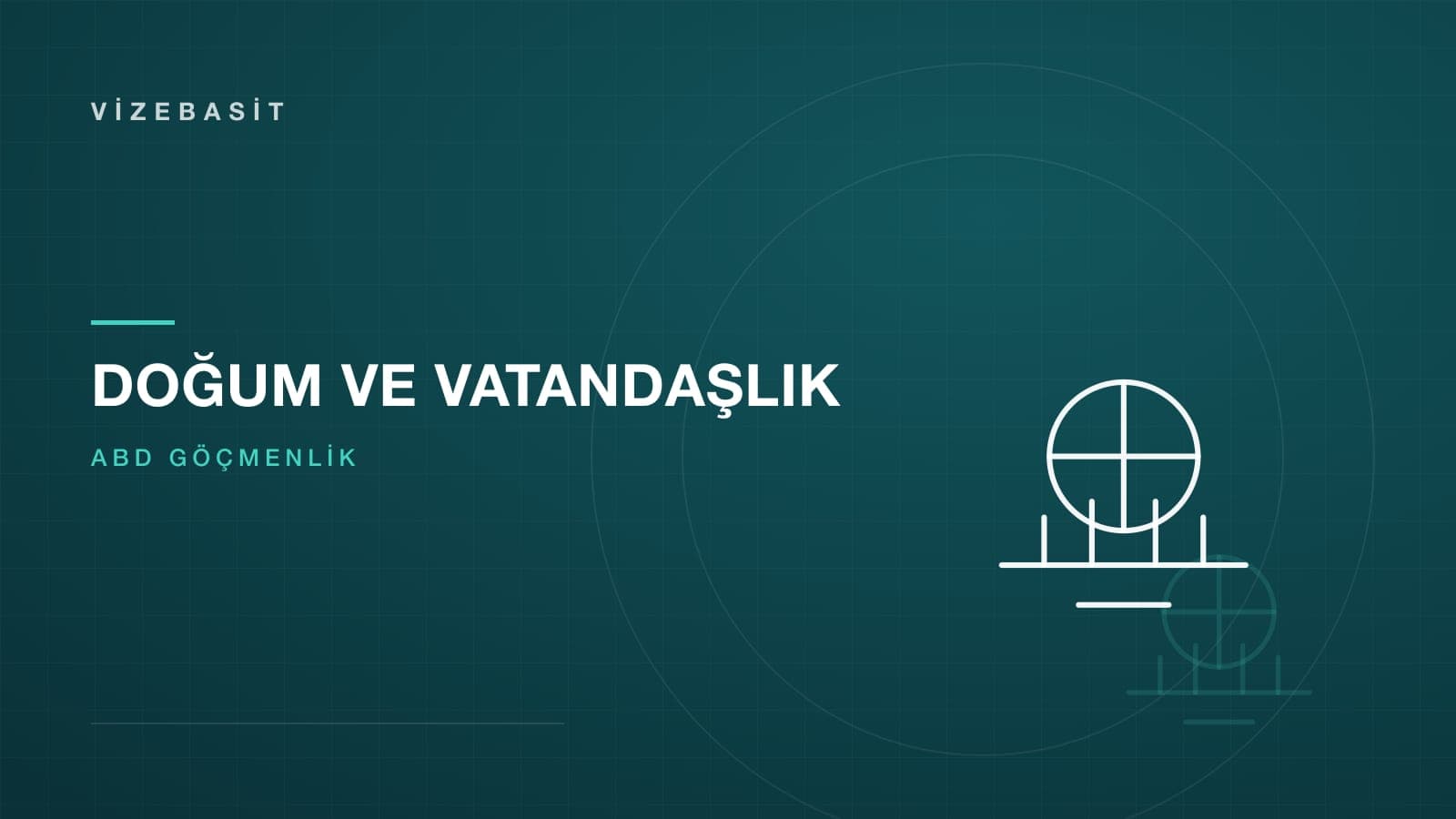 ABD’de doğum yeri vatandaşlığı için toprak çizgisi üzerinde mühür motifli koyu teal kapak görseli