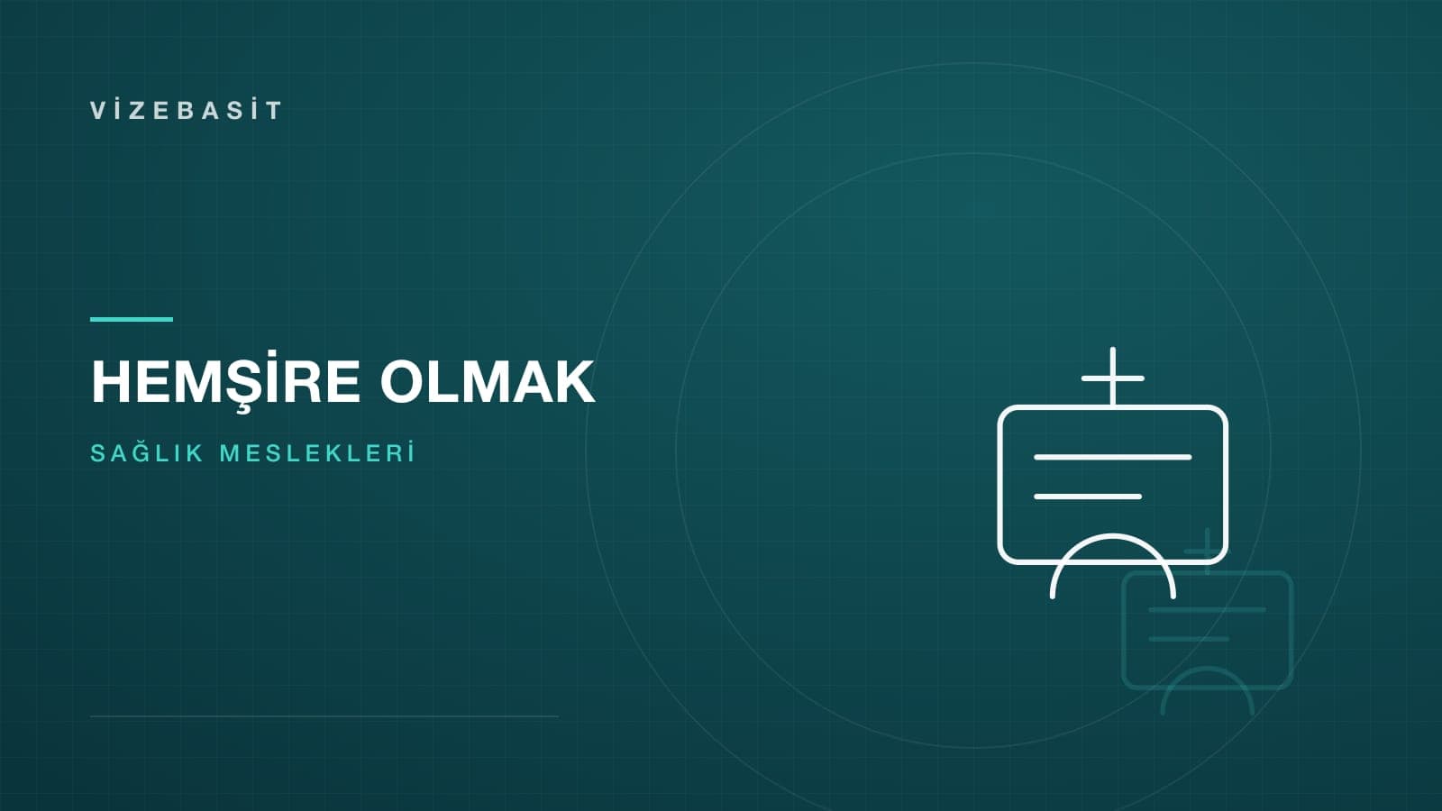 ABD’de hemşire olmak için sağlık çantası ve lisans kartı motifli koyu teal kapak görseli