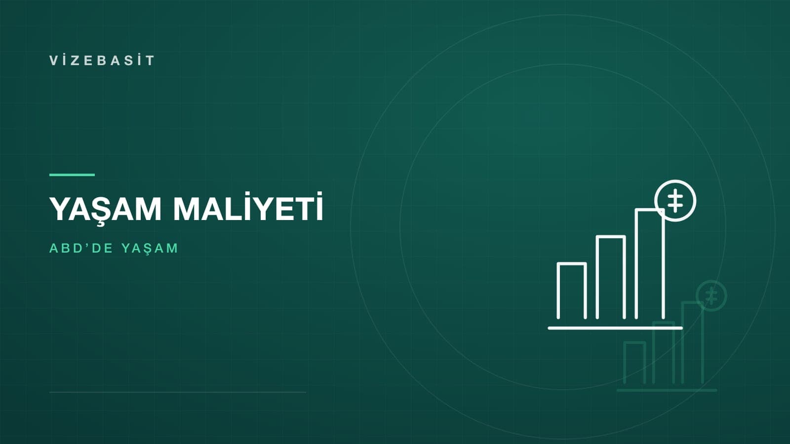 ABD yaşam maliyeti için yükselen gider sütunları ve dolar sembolü motifli kapak görseli